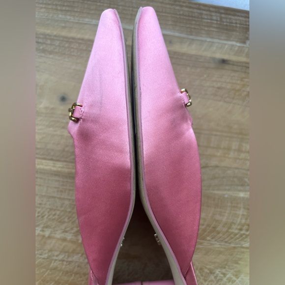 Sam Edelman Ollie Satin Bit Buckle Square Toe Dress Mules in Pink - Picture 11 of 11